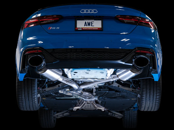 AWE Tuning Audi B9.5 RS5 Sportback Non-Resonated Track Edition Exhaust - RS-Style Diamond Blk Tips