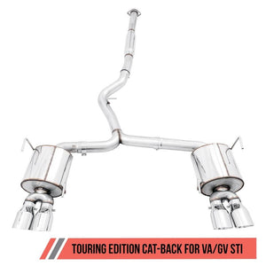 AWE Tuning Touring Edition Cat Back Exhaust Chrome Tips - Subaru WRX/STI Sedan 2011-2014 / STI 2015+ - GUMOTORSPORT