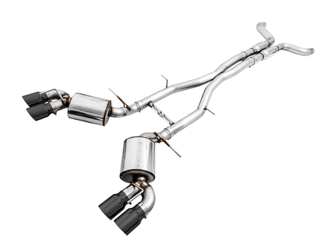 AWE Tuning 2016 - 2022 Chevy Camaro SS Res Cat-Back Exhaust -Touring Edition (Quad Diamond Black Tips) - GUMOTORSPORT