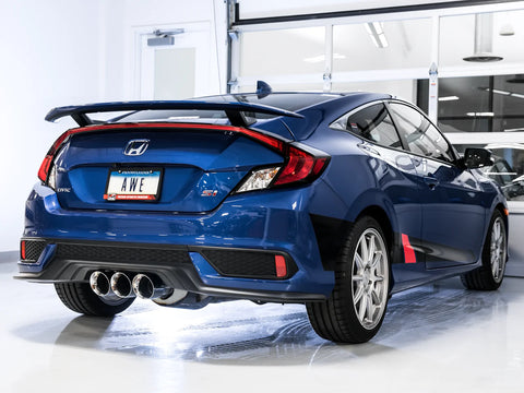 AWE Tuning 2016 - 2021 Honda Civic Si Touring Edition Exhaust w/Front Pipe & Triple Chrome Silver Tips