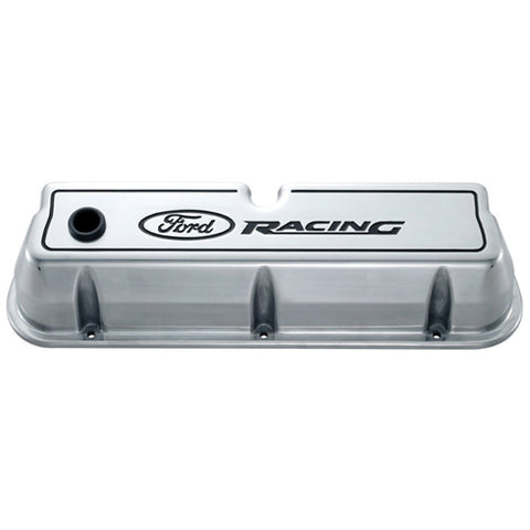 Ford Racing Logo Die-Cast Black Valve Covers 289/302/351W Polished