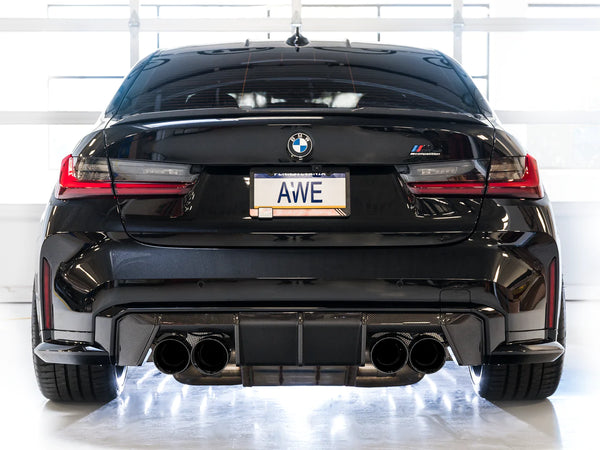 AWE Tuning Track Edition Catback Exhaust for BMW G8X M3/M4 - Chrome Silver Tips