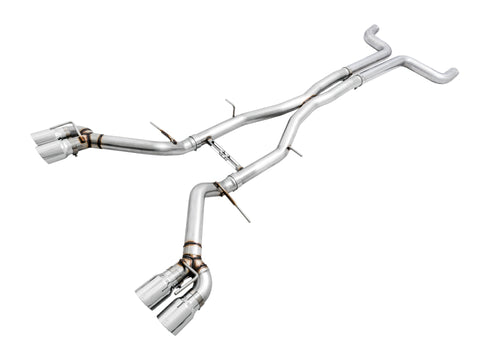 AWE Tuning 2016 - 2024 Chevy Camaro  SS / ZL1/ LT1  Non-Res Cat-Back Exhaust - Track Edition (Quad Chrome Silver Tips)