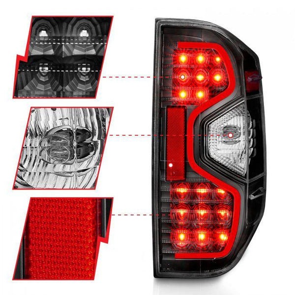 ANZO 2014 - 2021 Toyota Tundra LED Taillights Black - GUMOTORSPORT