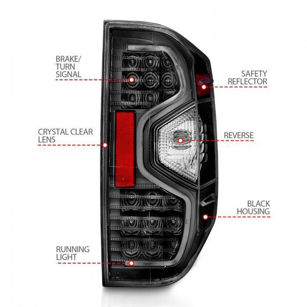ANZO 2014 - 2021 Toyota Tundra LED Taillights Black - GUMOTORSPORT