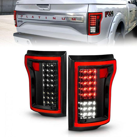 ANZO 2015 - 2017 Ford F-150 LED Taillights Black - GUMOTORSPORT