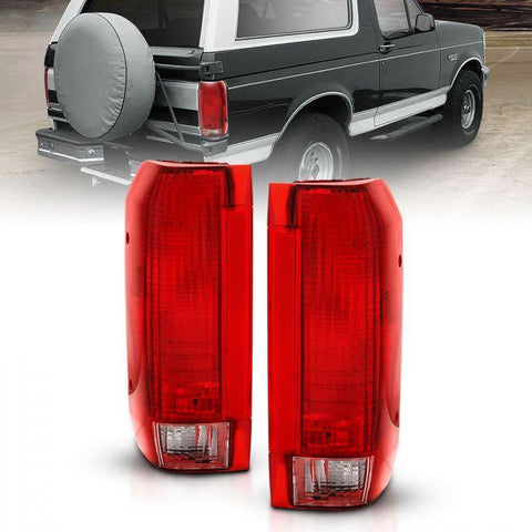 ANZO 1992-1996 Ford Bronco / F-150 92-97 F-250 92-97 Taillight Red/Clear Lens (OE Replacement) - GUMOTORSPORT
