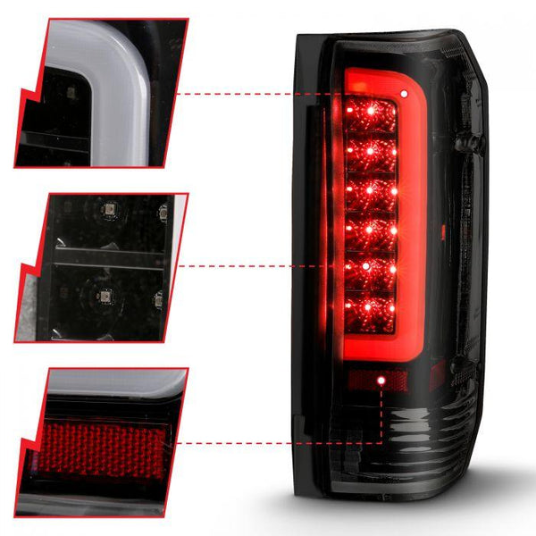 ANZO 1987-1996 Ford F-150 LED Taillights Black Housing Smoke Lens (Pair) - GUMOTORSPORT