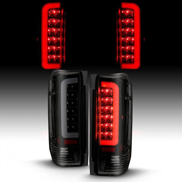 ANZO 1987-1996 Ford F-150 LED Taillights Black Housing Smoke Lens (Pair) - GUMOTORSPORT