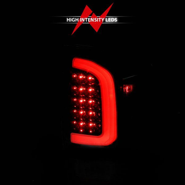 ANZO 2016 - 2022 Toyota Tacoma LED Tail Lights - w/ Light Bar Sequential Black Housing & Clear Lens - GUMOTORSPORT