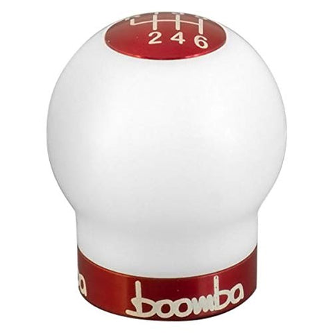Boomba Racing White Delrin Shift Knob Red Trim - Ford Focus ST 2013+ / Focus RS 2016+ / Fiesta ST 2014+
