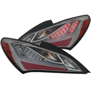 ANZO 2010 - 2016 Hyundai Genesis LED Taillights Chrome Smoke