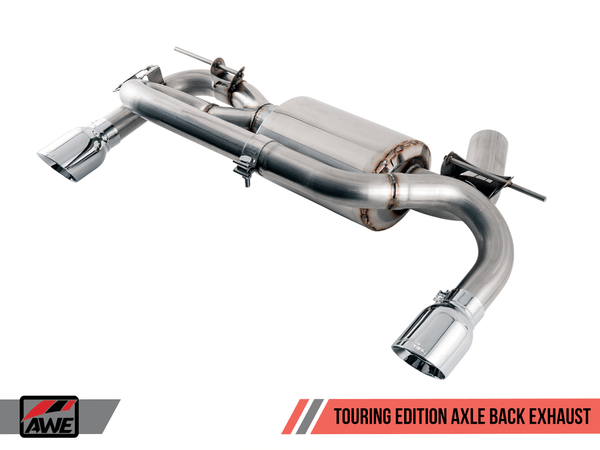 AWE Tuning BMW F3X 340i Touring Edition Axle-Back Exhaust - Chrome Silver Tips (102mm) - GUMOTORSPORT