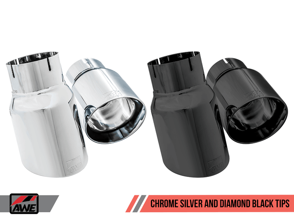 AWE Tuning BMW F3X 340i Touring Edition Axle-Back Exhaust - Diamond Black Tips (90mm) - GUMOTORSPORT