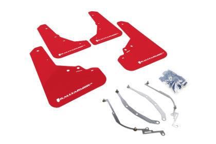Rally Armor 12+ Fiat 500 (Pop/Sport/Lounge/Abarth) Red Mud Flap w/ White Logo - GUMOTORSPORT