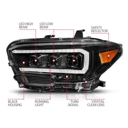 ANZO 2016 - 2022 Toyota Tacoma TRD LED Projector Headlights - GUMOTORSPORT