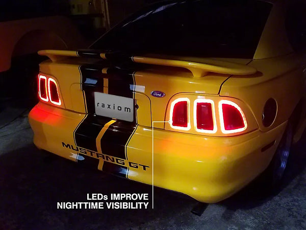 Raxiom 96-98 Ford Mustang Icon LED Tail Lights- Black Housing (Smoked Lens)