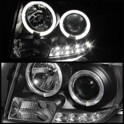 Spyder Ford Escape 2008 - 2012 Projector Headlights Halogen Model Only - DRL Black PRO-YD-FES08-DRL-BK