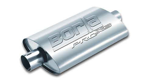 Borla Universal Pro-XS Oval 2.5in Inlet/Outlet Center/Center Notched Muffler - GUMOTORSPORT