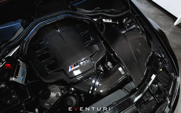 Eventuri BMW E9X M3 - Complete Black Carbon Inlet Plenum - No Emblem