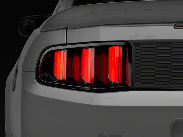 Raxiom 2010 - 2012 Ford Mustang Vector V2 LED Tail Lights - Gloss Black Housing (Clear Lens)
