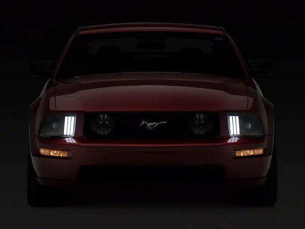 Raxiom 2005 - 2009 Ford Mustang w/ Halogen Prjctor Headlights- Black Housing (Clear Lens) (No GT500 )