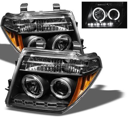 Spyder Nissan Frontier 05-08 Projector Headlights LED Halo LED Blk PRO-YD-NF05-HL-BK - GUMOTORSPORT