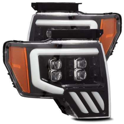 AlphaRex 09-14 Ford F-150 NOVA LED Proj Headlights Plank Style Gloss Black w/Activ Light/Seq Signal - GUMOTORSPORT