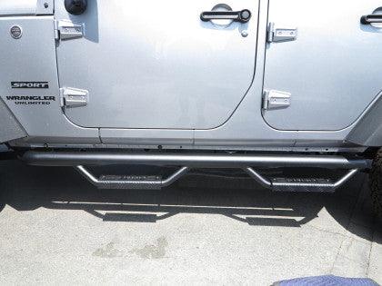 RBP RX-7 Step Bars 07-17 Jeep Wrangler JK (4-Door) - Black - GUMOTORSPORT