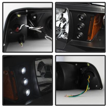 Spyder Ford Mustang 1987 - 1993 1PC LED Headlights (Replaceable LEDs) Crystal - GUMOTORSPORT