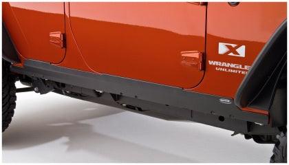 Bushwacker 07-18 Jeep Wrangler Unlimited Trail Armor Rocker Panel and Sill Plate Cover - Black - GUMOTORSPORT