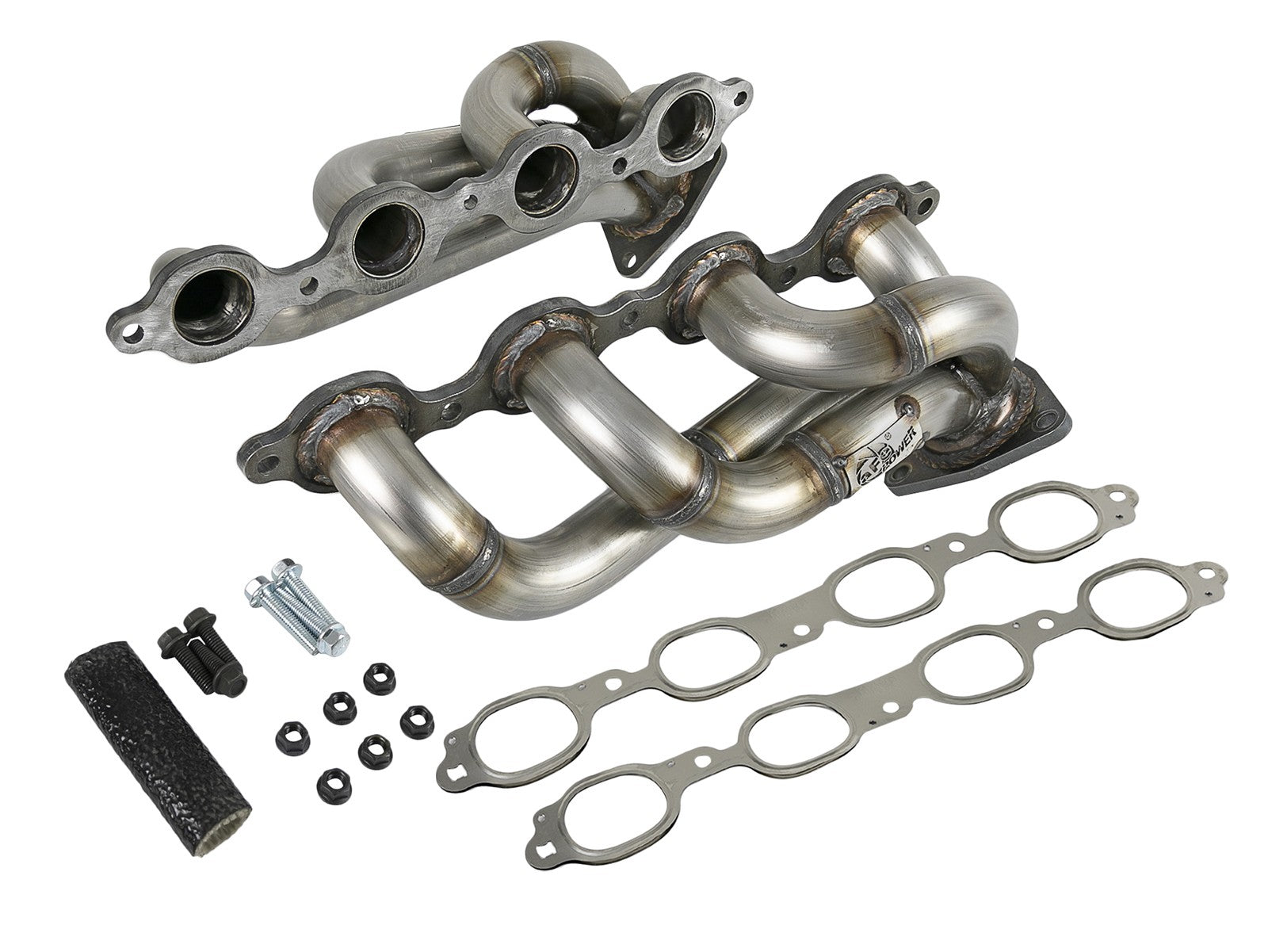 aFe Twisted Steel 1-3/4in 304SS Shorty Headers 2019 - 2023 GM Silverado / Sierra 1500 V8-5.3L/6.2L