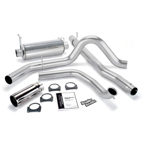 Banks Power 1999 - 2003 Ford 7.3L F250 / F350  Power Stroke Monster Exhaust System - SS Single Exhaust w/ Chrome Tip