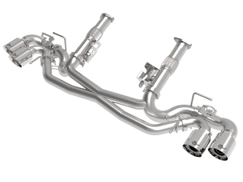 AFe 2020 + C8 Corvette MACH Force-Xp 304 Stainless Steel Cat-Back Exhaust w/o Muffler Polished (w/ NPP) - GUMOTORSPORT