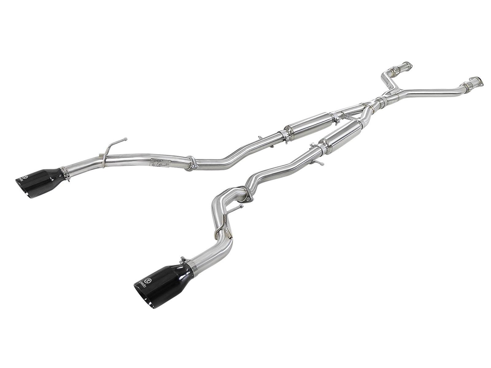 aFe Takeda 2.5in 304 SS Cat-Back Exhaust System w/ Black Tips 2016 - 2022 Infiniti Q50 V6-3.0L (tt) - GUMOTORSPORT