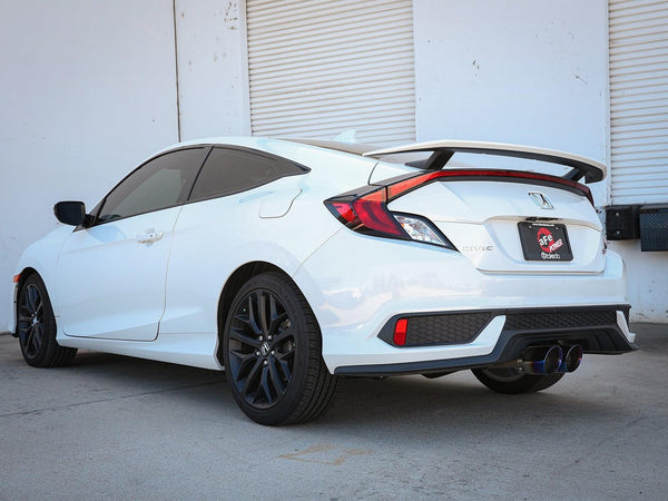 aFe Takeda 2.5in 304SS Cat-Back Exhaust System 2017 - 2020  Honda Civic SI Coupe L4-1.5L (t) - BL Flame Tip - GUMOTORSPORT