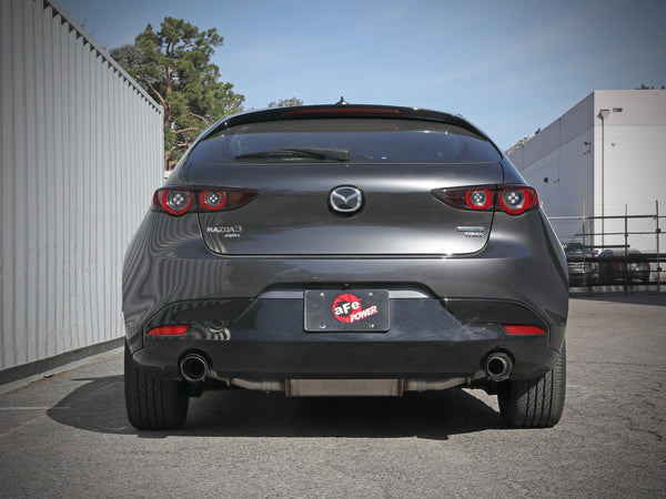 aFe 2019 - 2023 Mazda 3 L4 2.5L Takeda 3in to 2-1/2in 304 SS Axle-Back Exhaust w/ Carbon Fiber Tip