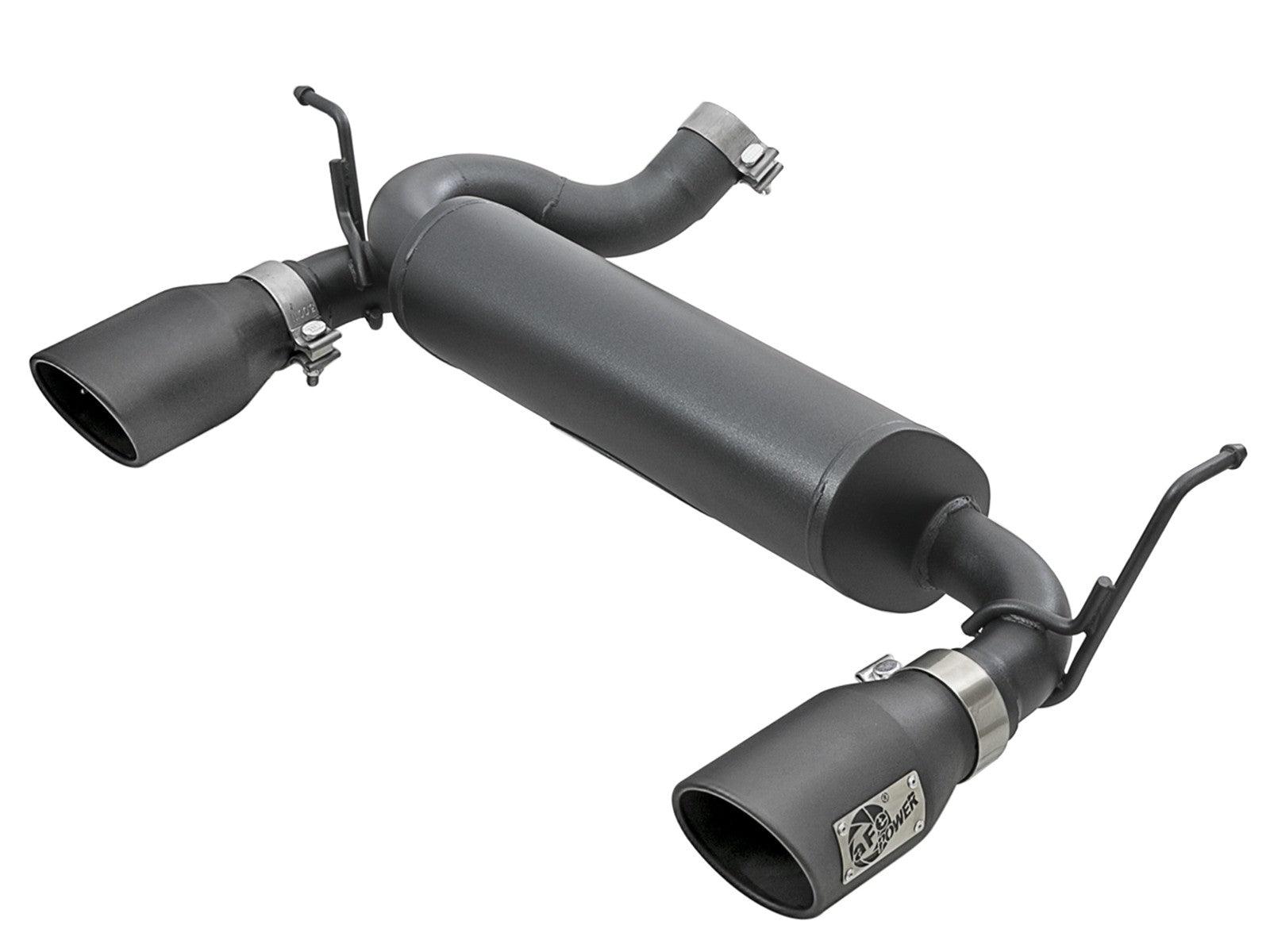 aFe Rebel Series 2.5in 409 SS Axle-Back Exhaust w/ Black Tips 2007 - 2018 Jeep Wrangler (JK) V6 3.6L/3.8L - GUMOTORSPORT