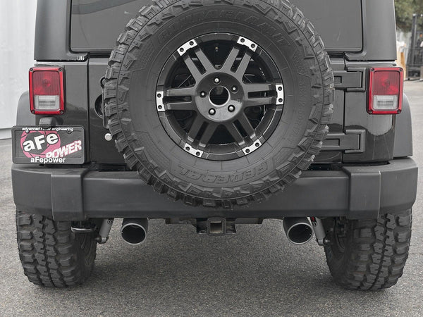 aFe Rebel Series 2.5in 409 SS Axle-Back Exhaust w/ Black Tips 2007 - 2018 Jeep Wrangler (JK) V6 3.6L/3.8L - GUMOTORSPORT