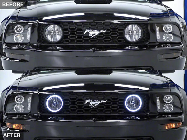 Raxiom 2005 - 2012 Ford Mustang GT LED Halo Fog Lights (Smoked)