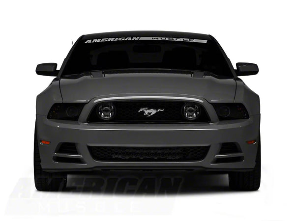 Raxiom 2013 - 2014 Ford Mustang w/ Factory HIDLED Halo Projector Headlights- Black Housing (Smoked Lens)