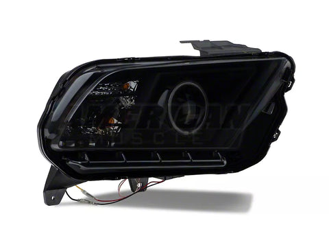Raxiom 2013 - 2014 Ford Mustang w/ Factory HIDLED Halo Projector Headlights- Black Housing (Smoked Lens)