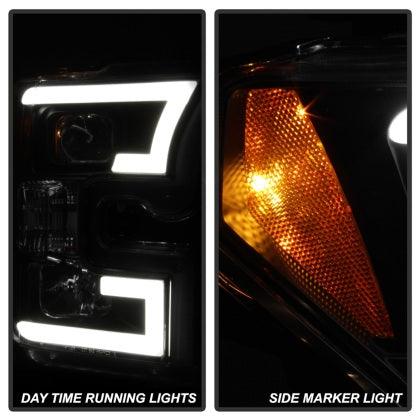 Spyder Ford F150 2015-2017 Projector Headlights - Light Bar DRL LED - Black PRO-YD-FF15015-LBDRL-BK - GUMOTORSPORT