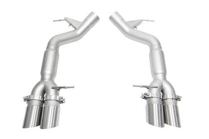 SOUL 12-18 BMW F06 / F12 / F13 M6 Resonated Muffler Bypass Exhaust - 3.5in Slash Cut Brushed Tips - GUMOTORSPORT
