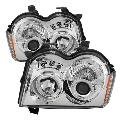 Spyder Jeep Grand Cherokee 2005 - 2007 Projector Headlights LED Halo LED Chrm Low 9006 PRO-YD-JGC05-HL-C