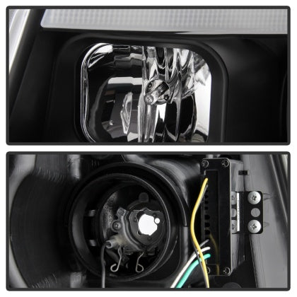 Spyder 2011 - 2013 Jeep Grand Cherokee - Light Bar Proj Headlights - Halo Model - Blk - PRO-YD-JGC11-LB-BK