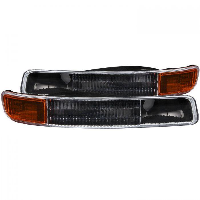 ANZO 1999-2006 Gmc Sierra 1500 / YUKON/ XL 00-06 Euro Parking Lights Black w/ Amber Reflector - GUMOTORSPORT