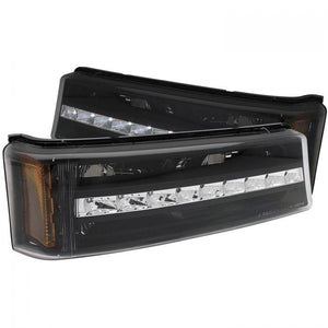 ANZO 2003-2006 Chevrolet Silverado 1500 LED Parking Lights Black w/ Amber Reflector - GUMOTORSPORT