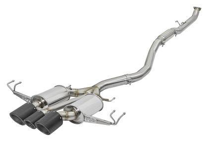 aFe POWER Takeda 2-1/2in to 2-1/4in 304SS Catback Dual-Exit Exhaust 17+ Honda Civic Type R w/CF Tips - GUMOTORSPORT
