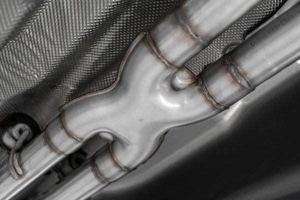 MBRP 2.5" Cat Back, Dual Rear, T304 Stainless Steel, 2020-2024 Ford Explorer ST/ Platinum, Lincoln Aviator, 3.0L Ecoboost, Quad Carbon Fiber Tips